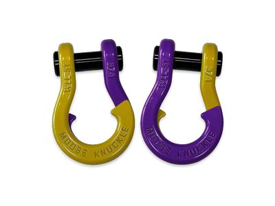 Moose Knuckle Offroad Jowl Split Recovery Shackle 3/4 Combo; Detonator Yellow and Grape Escape