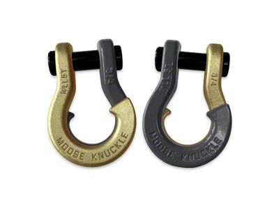 Moose Knuckle Offroad Jowl Split Recovery Shackle 3/4 Combo; Brass Knuckle and Gun Gray