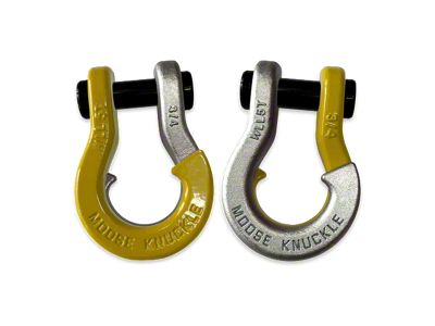Moose Knuckle Offroad Jowl Split Recovery Shackle 3/4 Combo; Detonator Yellow and Nice Gal
