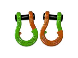 Moose Knuckle Offroad Jowl Split Recovery Shackle 3/4 Combo; Sublime Green and Obscene Orange