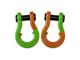 Moose Knuckle Offroad Jowl Split Recovery Shackle 3/4 Combo; Sublime Green and Obscene Orange