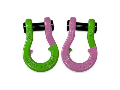 Moose Knuckle Offroad Jowl Split Recovery Shackle 3/4 Combo; Sublime Green and Pretty Pink
