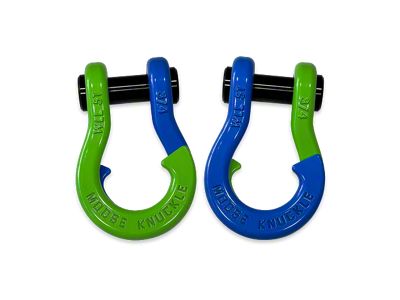 Moose Knuckle Offroad Jowl Split Recovery Shackle 3/4 Combo; Sublime Green and Blue Balls