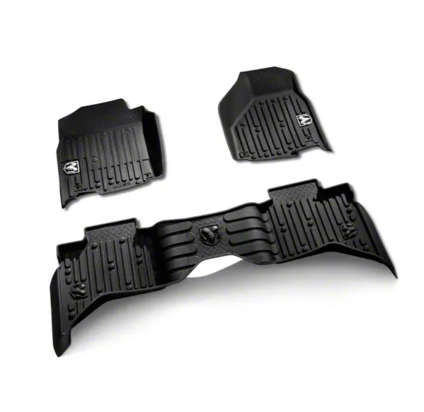 Mopar All Weather Front and Rear Floor Mats Black 13 18 RAM 1500 Quad Cab