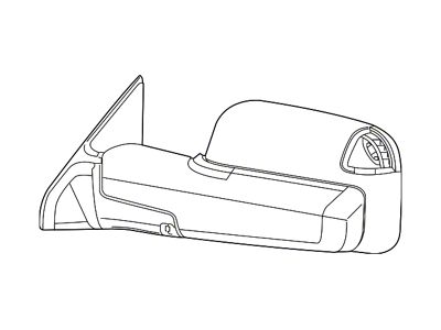 Mopar Door Mirror Set; Right; Standard Type; RPO Code GU4; Without Blind Spot Detection and Dimmer; Assembly; Chrome (19-25 RAM 1500)