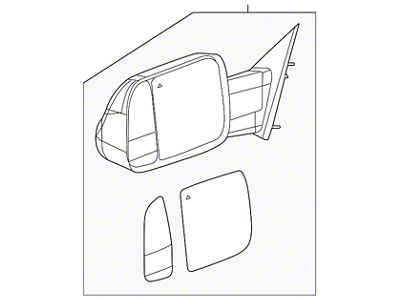 Mopar Door Mirror; Right; With Towing Package and Memory; Without Blind Spot Detection; Power-Folding; Textured Black (19-25 RAM 1500)