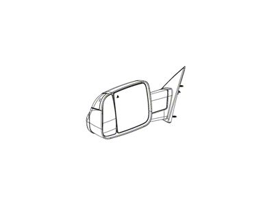 Mopar Door Mirror; Left; With Towing Package and Memory; Without Blind Spot Detection; Power-Folding; Textured Black (19-25 RAM 1500)