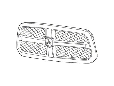 Mopar Grille; Chrome Frame; Assembly; RPO Code GT7, GUK (13-18 RAM 1500)