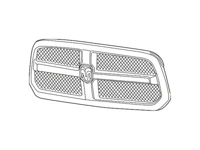 Mopar Mesh Upper Replacement Grille; Chrome (13-18 RAM 1500, Excluding Rebel)