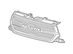 Mopar Upper Replacement Grille; Chrome (19-24 RAM 1500 Big Horn, Laramie)