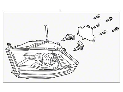 Mopar Projector Halogen Headlight; Driver Side (13-14 RAM 1500 Sport)