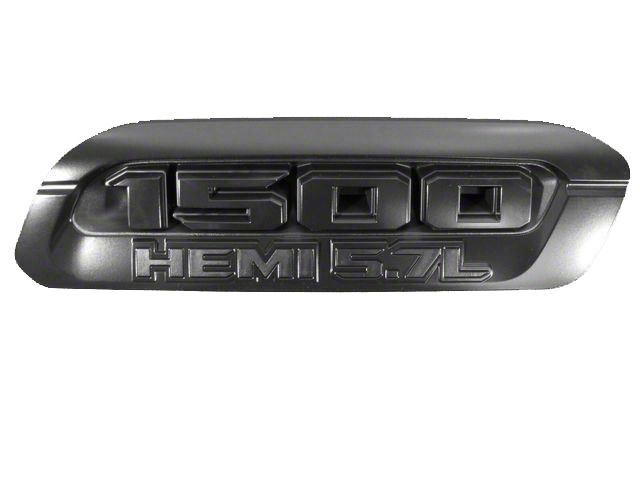 Mopar HEMI 5.7L Hood Emblem; Passenger Side; Black (19-22 RAM 1500, Excluding TRX)