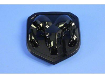 Mopar RAM Head Grille Emblem; Gloss Black (13-18 RAM 1500)