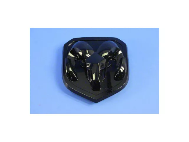 Mopar RAM Head Grille Emblem; Gloss Black (13-18 RAM 1500)