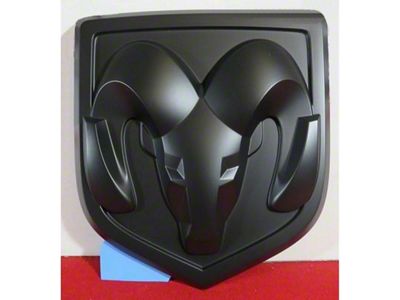 Mopar RAM Head Tailgate Emblem; Matte Black (13-18 RAM 1500)