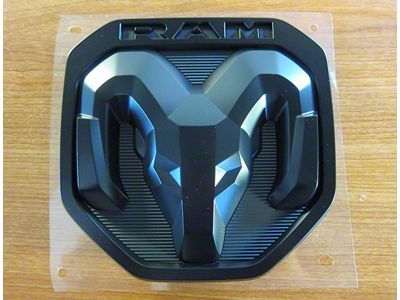 Mopar RAM Head Tailgate Emblem; Black (19-24 RAM 1500)