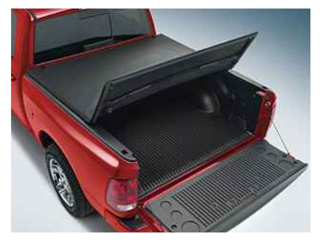 Mopar Soft Tri-Fold Tonneau Cover; Black (09-18 RAM 1500 w/o RAM Box)