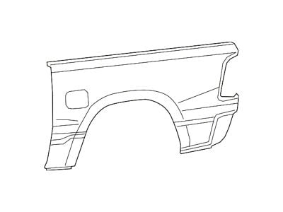 Mopar Truck Bed Panel; Left; Outer Panel;Without RAMBox and Wheel Opening Moulding (19-24 RAM 1500 Crew Cab)