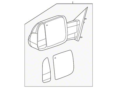 Mopar Door Mirror Set; With Towing Package and Blind Spot Sensor; Right; Without Surround View and Memory; Black (19-24 RAM 2500)