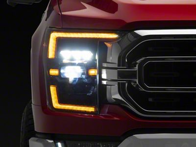 Morimoto XB LED Headlights with Amber DRL; Black Housing; Clear Lens (21-23 F-150 w/ Factory Reflector LED Headlights)