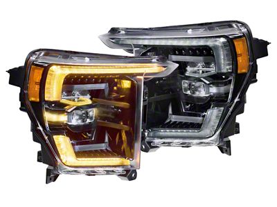 Morimoto XB LED Headlights with Amber DRL; Black Housing; Clear Lens (21-23 F-150 w/ Factory Halogen Headlights)