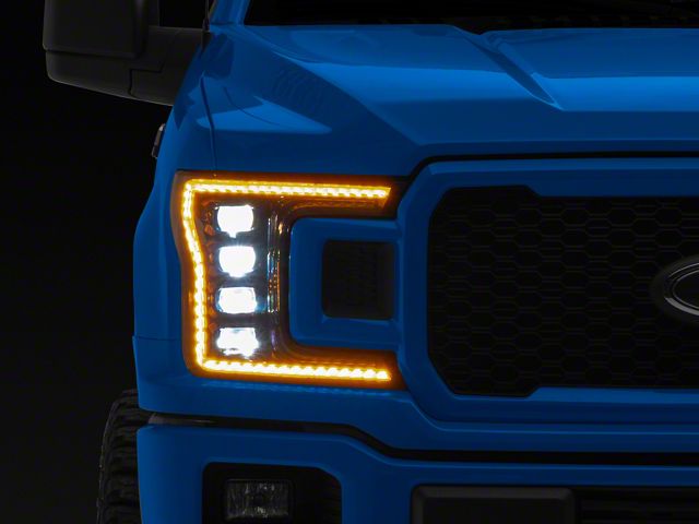 Morimoto XB LED Headlights with Amber DRL; Black Housing; Clear Lens (18-20 F-150, Excluding Raptor)