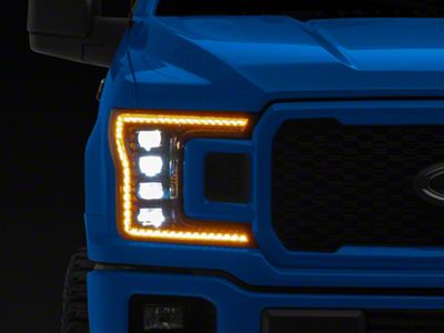 Morimoto XB LED Headlights with Amber DRL; Black Housing; Clear Lens (18-20 F-150, Excluding Raptor)
