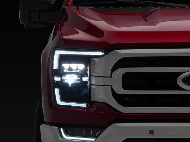 Morimoto XB LED Headlights with White DRL; Black Housing; Clear Lens (21-23 F-150 w/ Factory Reflector LED Headlights)