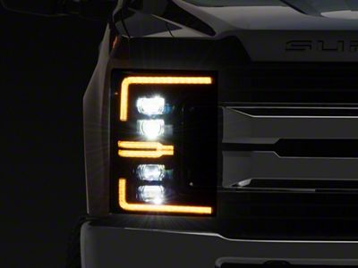 Morimoto GEN2 XB LED Headlights with Amber DRL; Black Housing; Clear Lens (17-19 F-350 Super Duty)