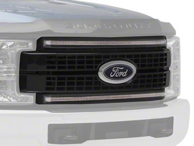 Morimoto XBG LED Upper Replacement Grille with Amber DRL; Paintable-Black (17-19 F-350 Super Duty)