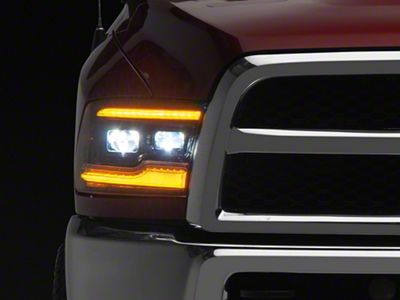 Morimoto XB LED Headlights with Amber DRL; Black Housing; Clear Lens (10-18 RAM 3500)