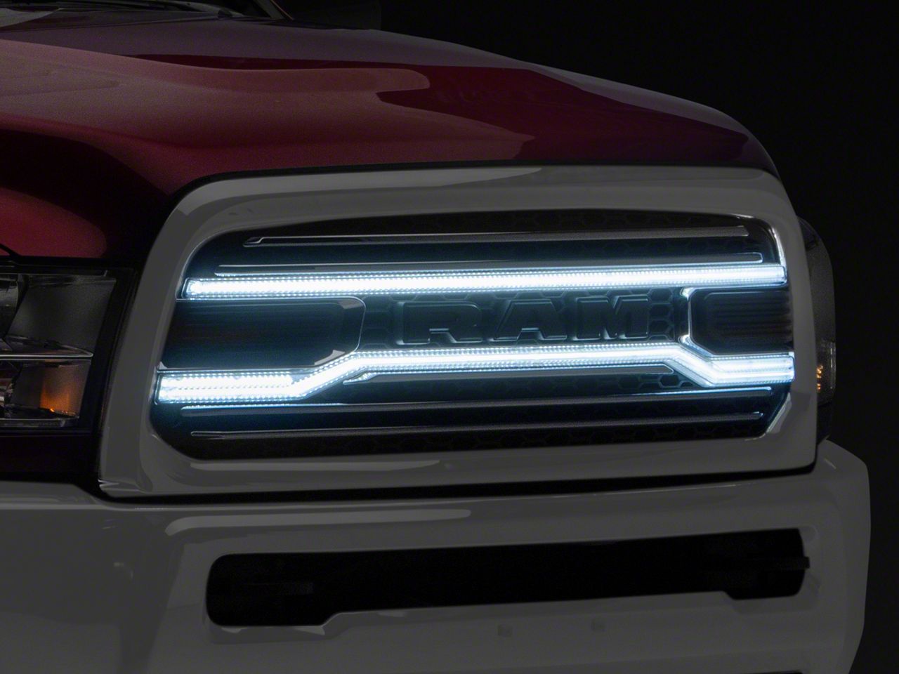 Chrome LED Lighted Grille For 13-18 Dodge Ram 1500 Replacement Upper 2 thumbnail image