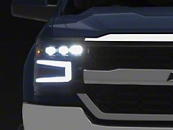 Morimoto XB LED Headlights; Black Housing; Clear Lens (16-18 Silverado 1500 w/o OEM LED Turn Signals)