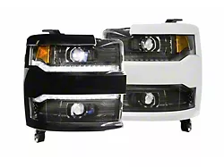 Morimoto XB LED Headlights; Chrome Housing; Clear Lens (15-19 Silverado 2500 HD)