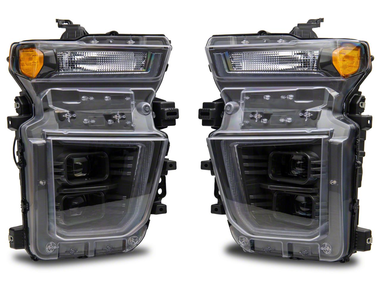 Morimoto Silverado 3500 XB Hybrid LED Headlights; Black
