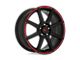 Motegi CS8 Satin Black with Red Stripe 5-Lug Wheel; 17x7; 40mm Offset (87-90 Dakota)