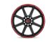 Motegi CS8 Satin Black with Red Stripe 5-Lug Wheel; 17x7; 40mm Offset (87-90 Dakota)