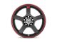 Motegi FS5 Matte Black with Red Racing Stripe 5-Lug Wheel; 15x6.5; 40mm Offset (87-90 Dakota)