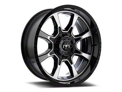 Motiv Offroad Glock Gloss Black Machined 8-Lug Wheel; 20x10; -12mm Offset (07-10 Silverado 2500 HD)