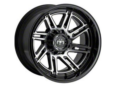 Motiv Offroad Millenium Series Gloss Black with Chrome Accents 6-Lug Wheel; 20x12; -44mm Offset (07-13 Silverado 1500)