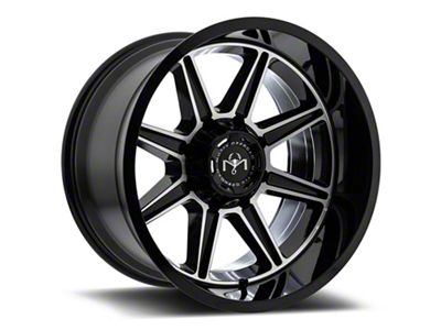 Motiv Offroad Balast Gloss Black with Chrome Accents 6-Lug Wheel; 20x10; -12mm Offset (14-18 Silverado 1500)