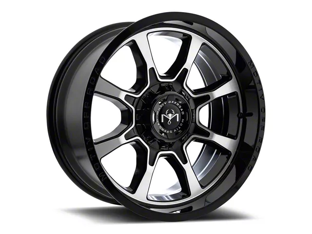 Motiv Offroad Glock Gloss Black with Chrome Accents 5-Lug Wheel; 18x9; 10mm Offset (97-03 F-150)