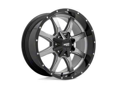 Moto Metal MO970 Gloss Gray with Gloss Black Lip 8-Lug Wheel; 17x8; 0mm Offset (01-06 Sierra 2500 HD)