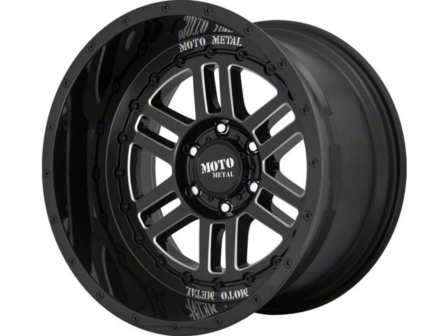Moto Metal MO800 Deep Six Gloss Black Milled 8-Lug Wheel; 20x12; -44mm Offset (03-09 RAM 2500)
