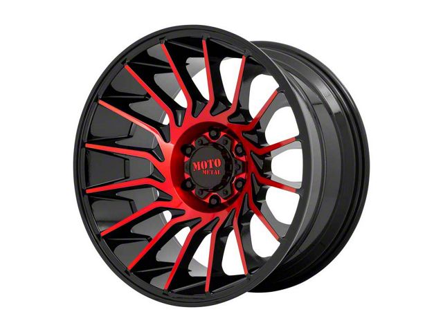 Moto Metal MO807 Gloss Black with Red Machined 8-Lug Wheel; 22x12; -44mm Offset (03-09 RAM 2500)