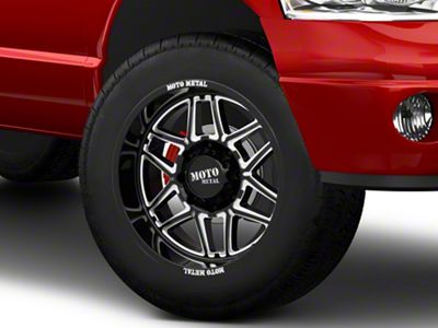Moto Metal Folsom Gloss Black Milled 8-Lug Wheel; 20x10; -18mm Offset (03-09 RAM 3500 SRW)