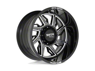 Moto Metal Hurricane Gloss Black Milled 8-Lug Wheel; Right Directional; 20x10; -18mm Offset (03-09 RAM 3500 SRW)