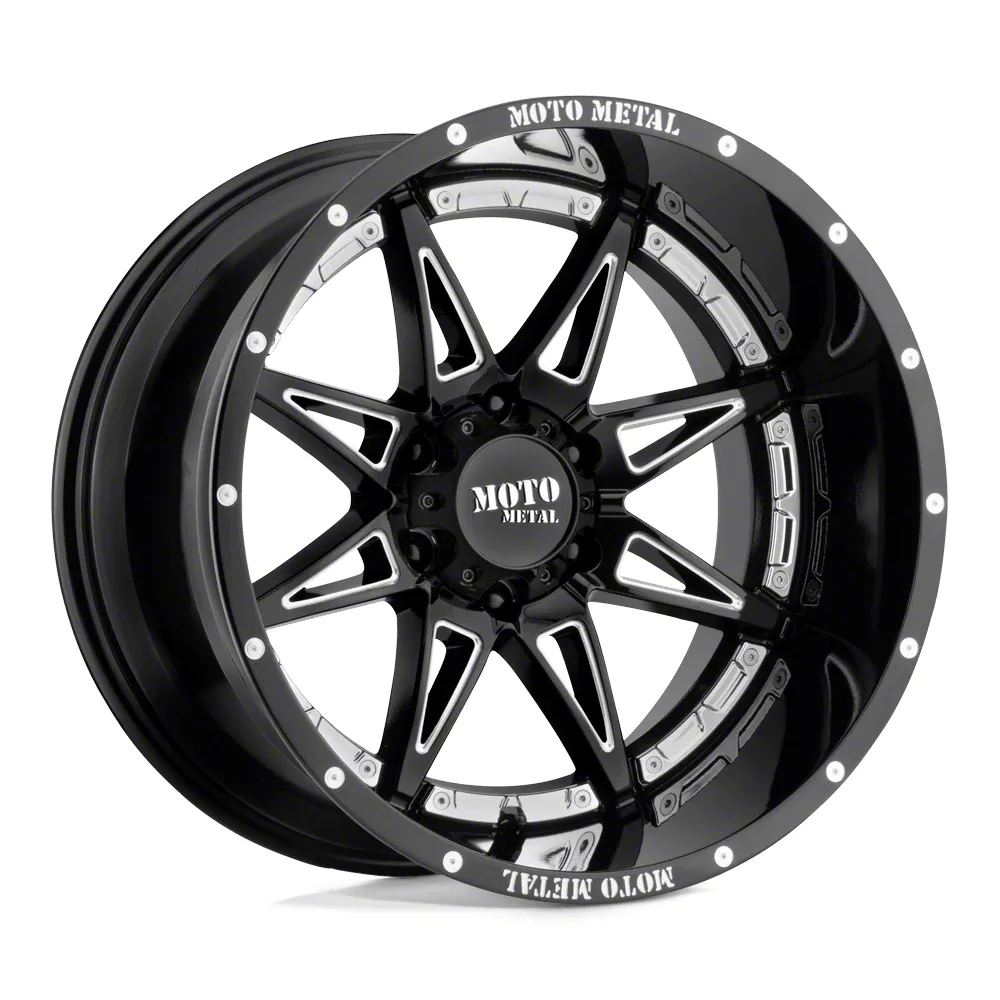 XF Offroad RAM 3500 XF-219 Gloss Black and Milled 8-Lug