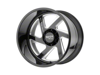 Moto Metal MO400 Gloss Black Milled 8-Lug Wheel; 24x14; -76mm Offset (03-09 RAM 3500 SRW)