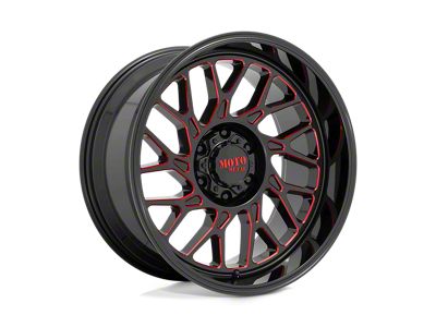 Moto Metal MO805 Gloss Black Milled with Red Tint 8-Lug Wheel; 20x10; -18mm Offset (03-09 RAM 3500 SRW)